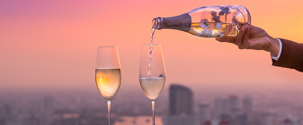 Wine being poured into a glass