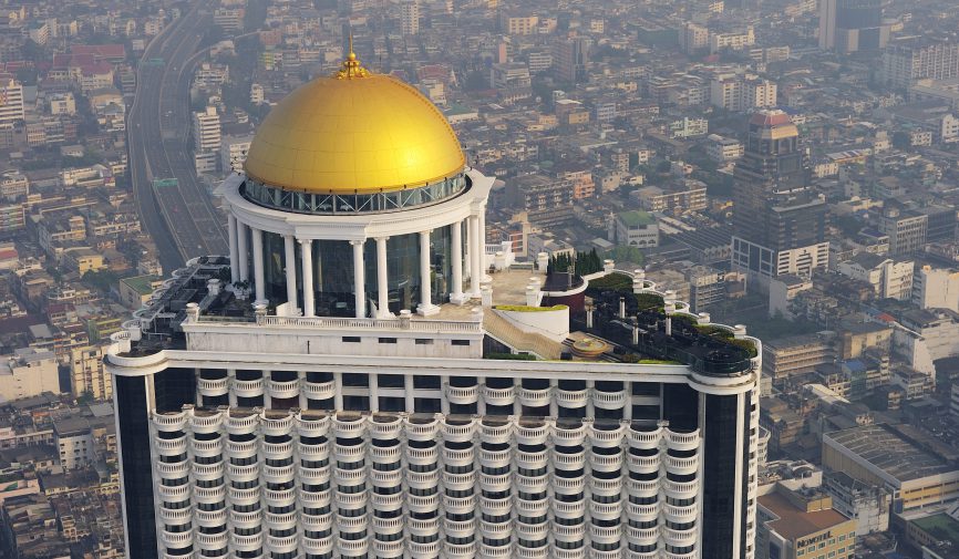 Aerial shot of building